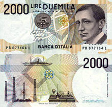 意大利里拉2000元